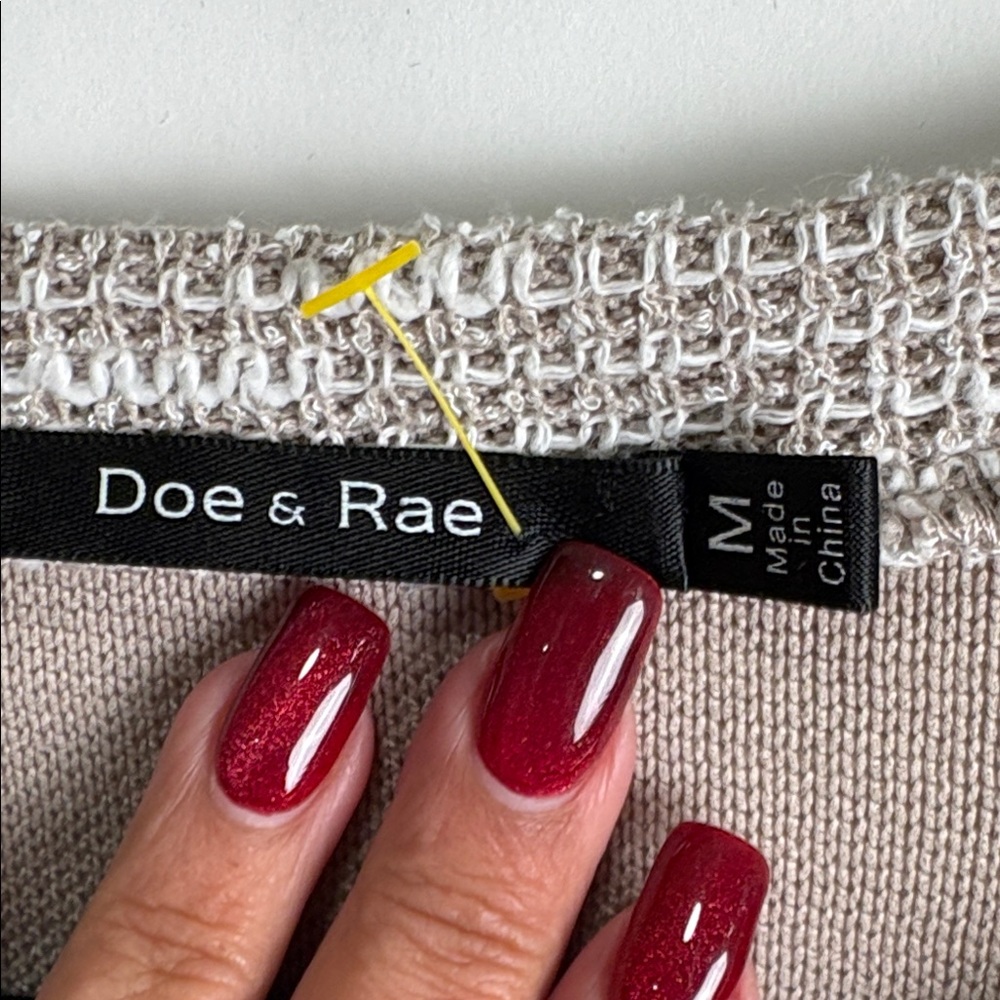Doe & Rae Textured Beige Sweater - Picture 2 of 10
